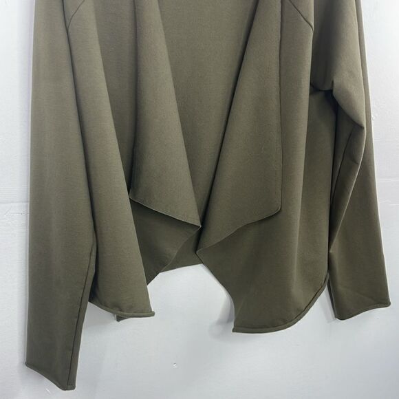 NYDJ Open Front Sweatshirt Jacket Olive Green Small - Picture 5 of 12